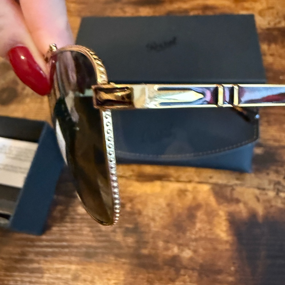 Persol Black and Gold Sunglasses Metal Frames - Picture 2 of 6